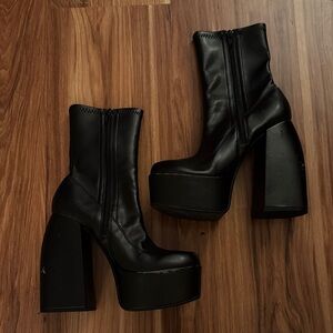 Black Platform Ankle Boots